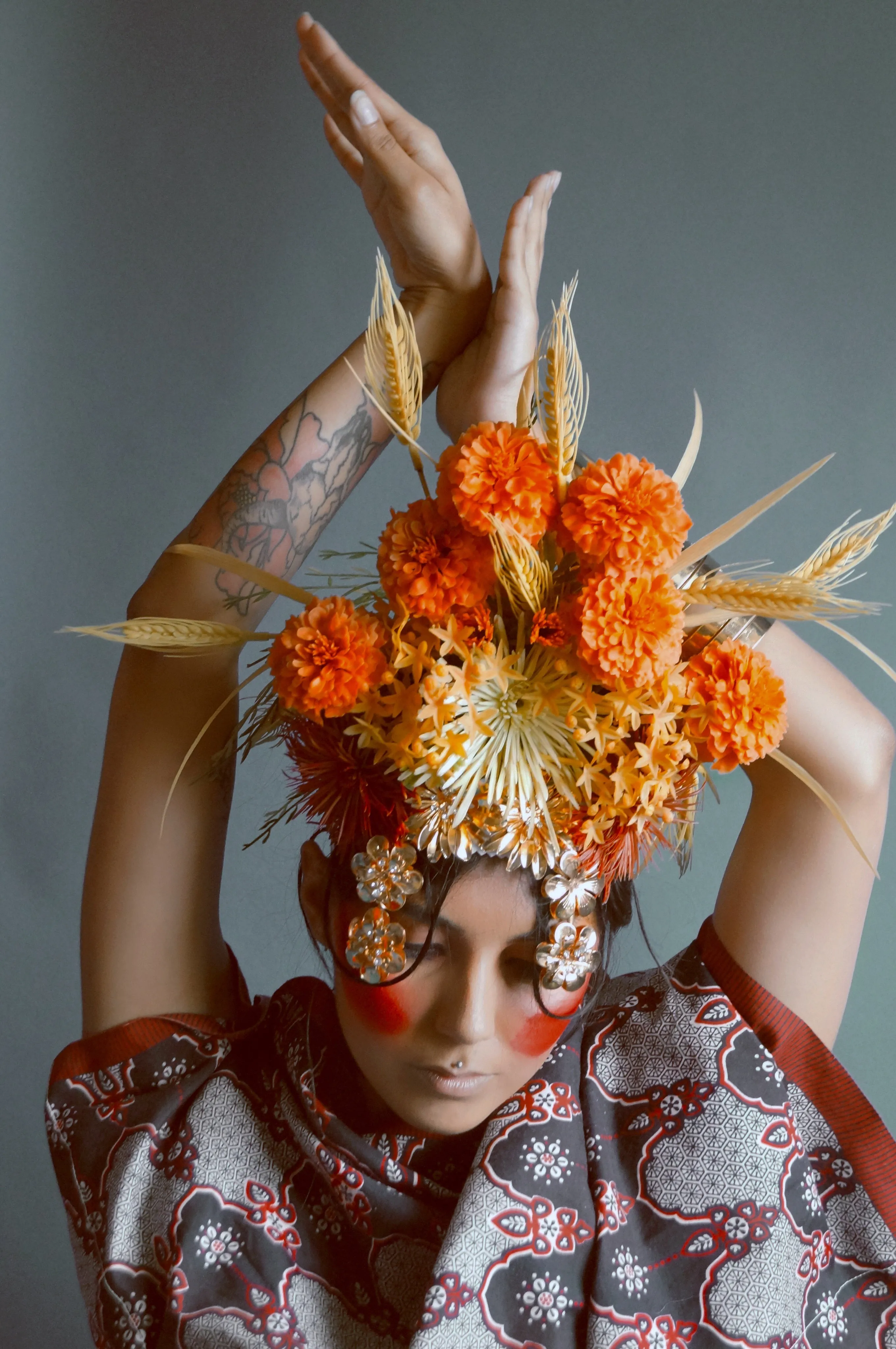 Tribal wild flower Crown Burning man Festival Headdress