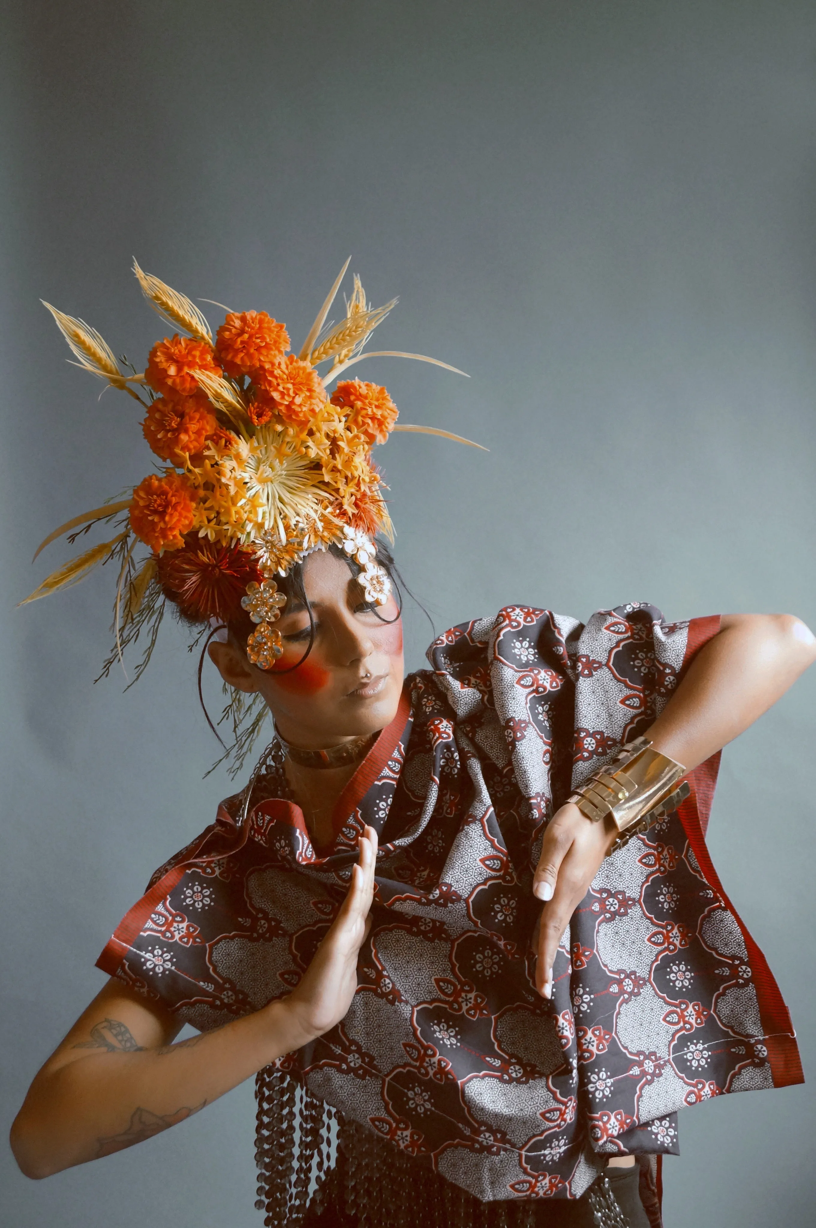 Tribal wild flower Crown Burning man Festival Headdress