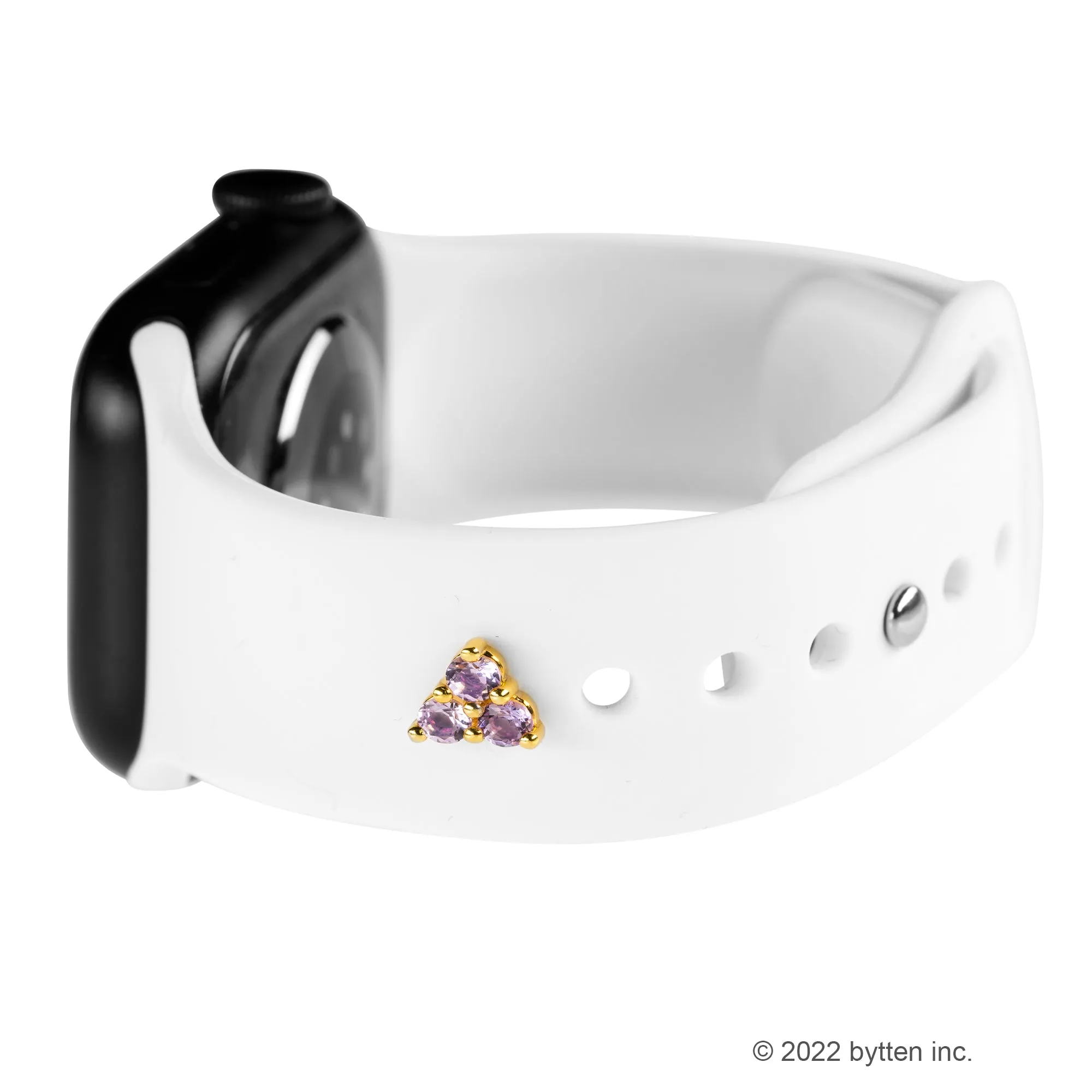 triple amethyst stud - February birthstone • Apple Watch sport band charm