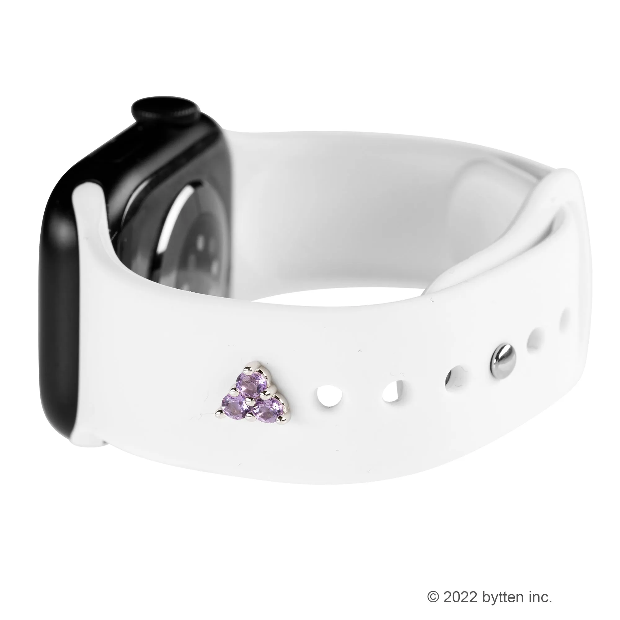 triple amethyst stud - February birthstone • Apple Watch sport band charm