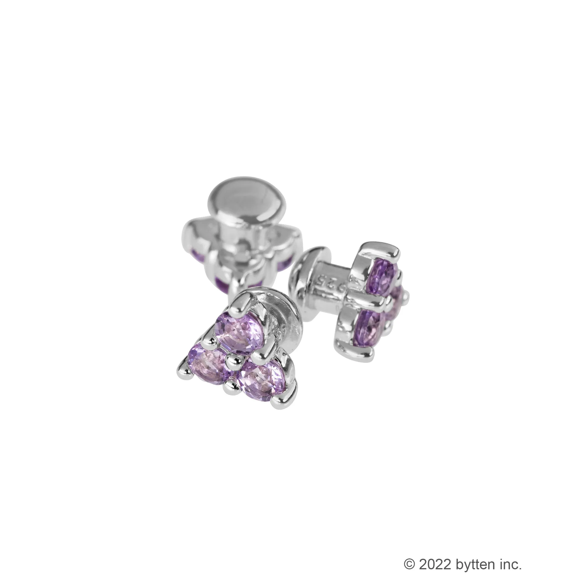 triple amethyst stud - February birthstone • Apple Watch sport band charm