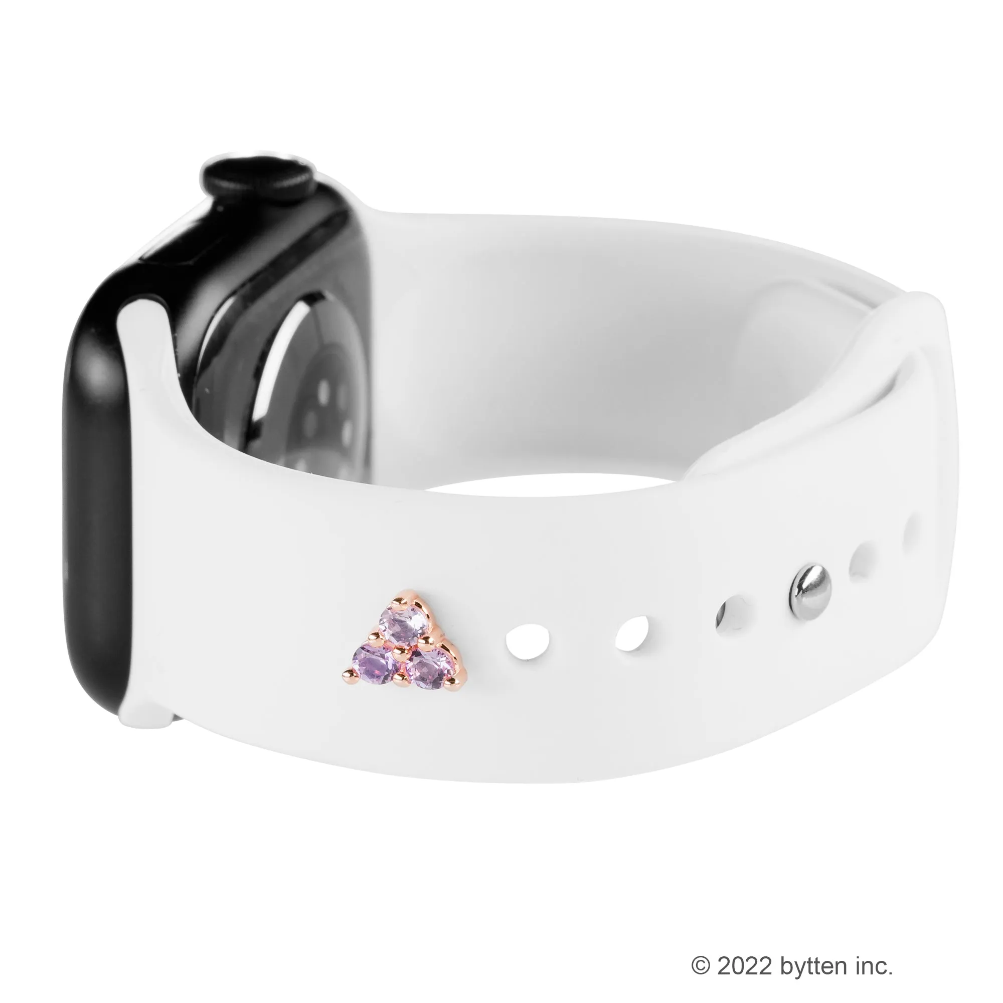 triple amethyst stud - February birthstone • Apple Watch sport band charm