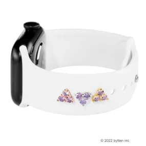 triple amethyst stud - February birthstone • Apple Watch sport band charm