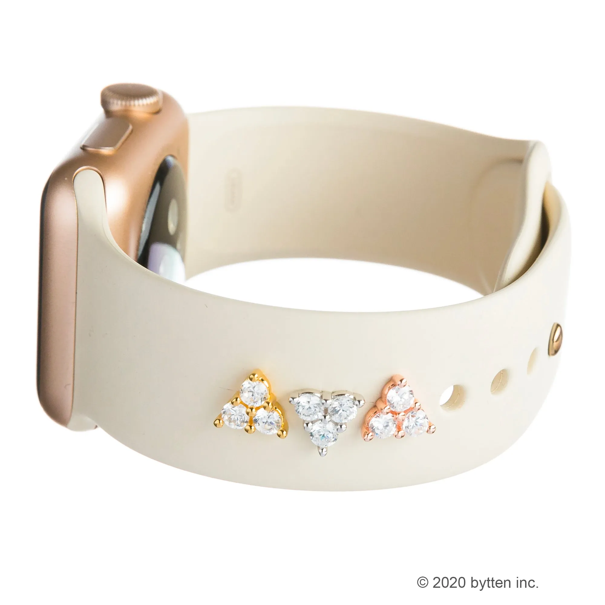 triple cz stud - April birthstone • Apple Watch sport band charm