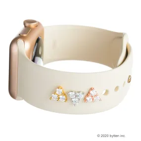 triple cz stud - April birthstone • Apple Watch sport band charm