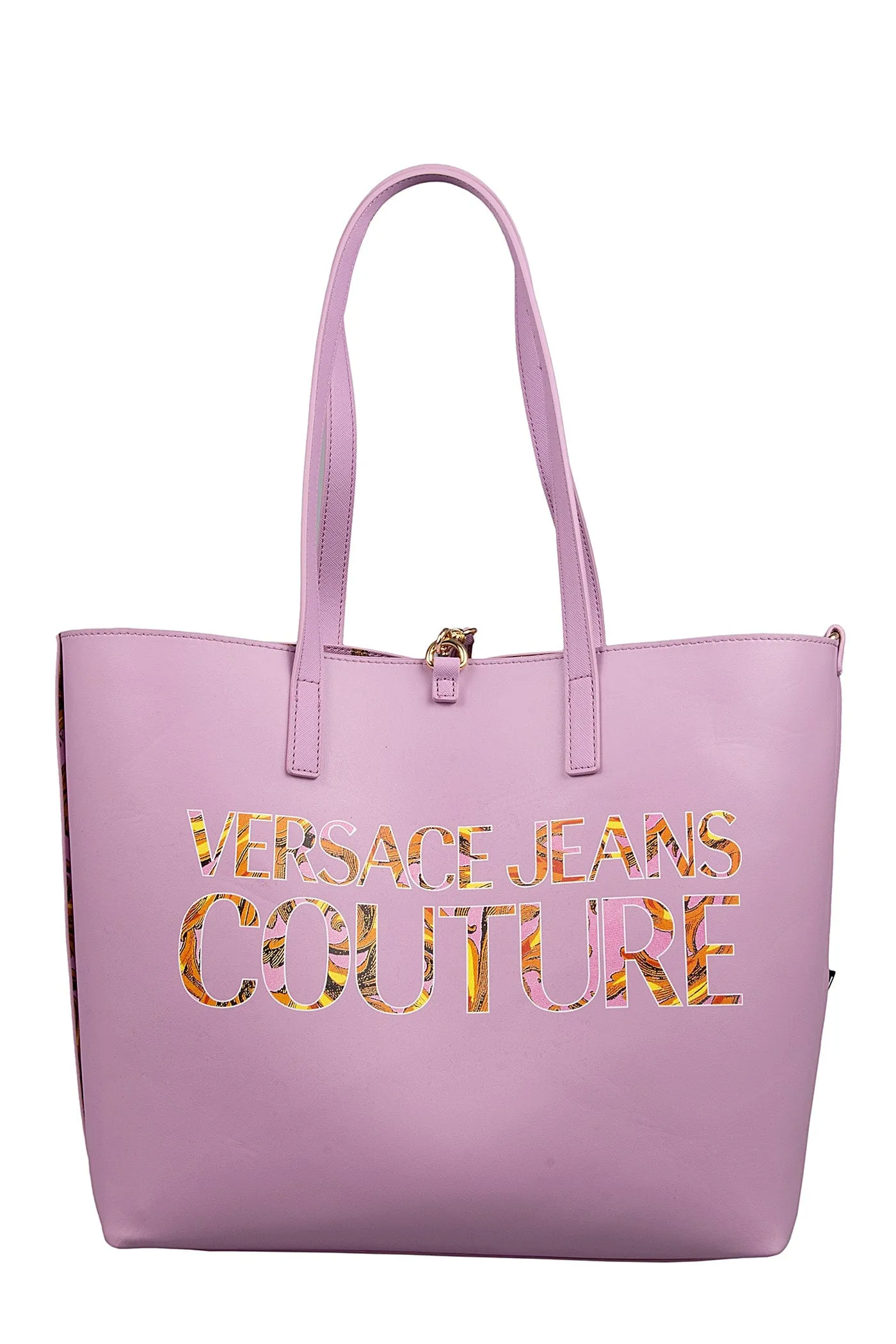 Versace Jeans Couture Pink Floral Reversible Signature Shopper Tote Bag
