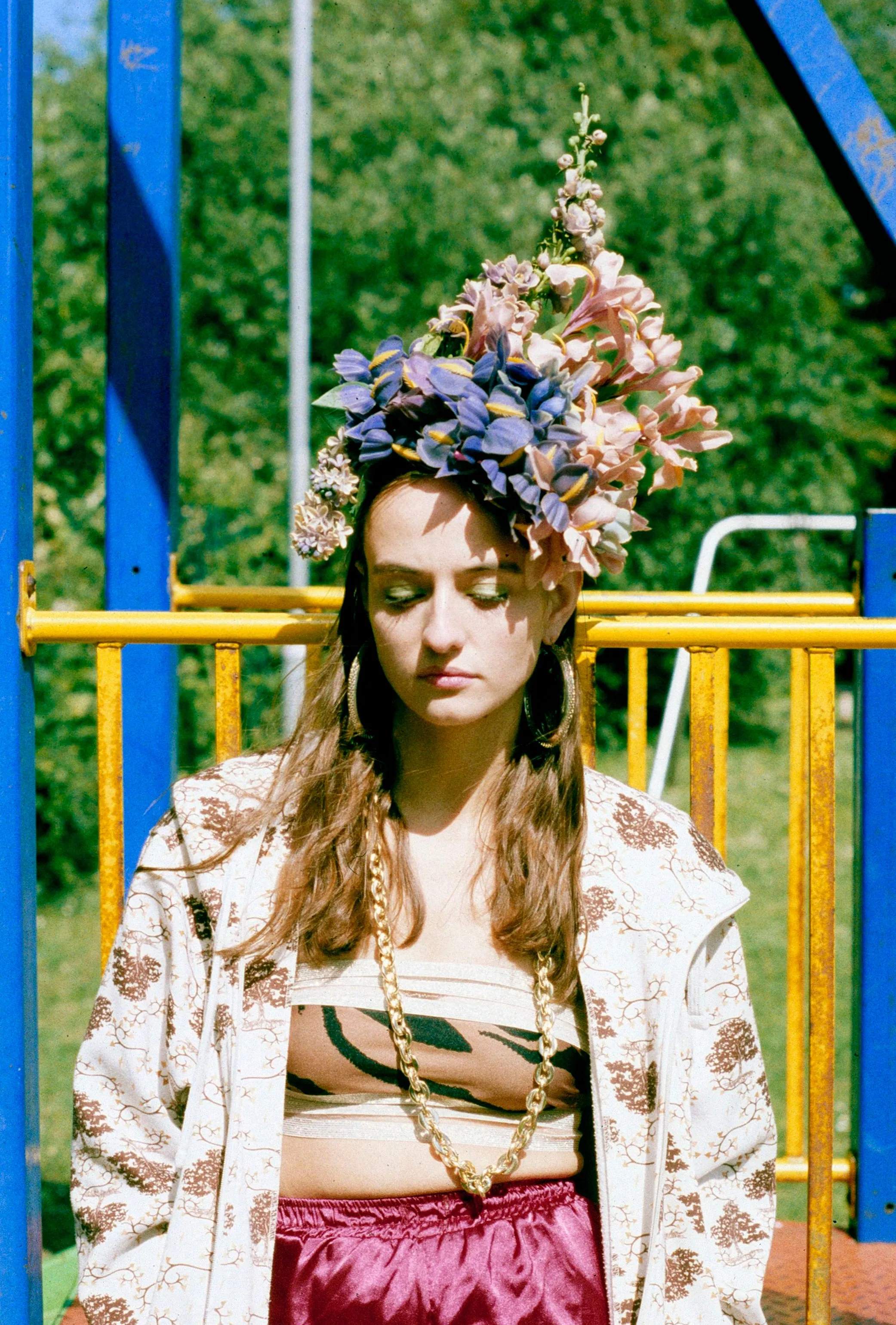 Vintage Flower Iris Headdress