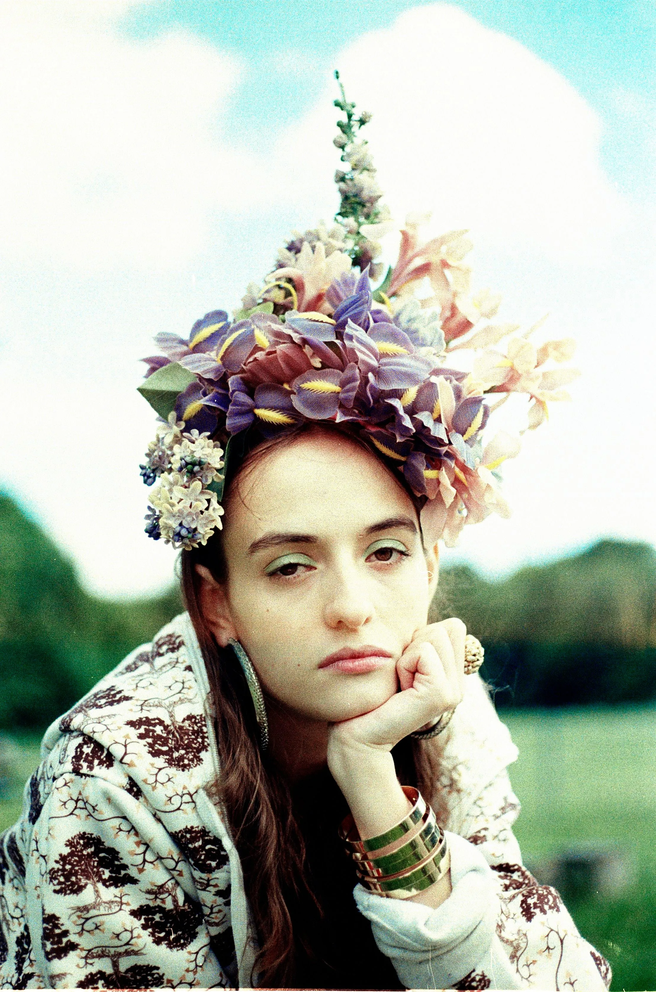 Vintage Flower Iris Headdress