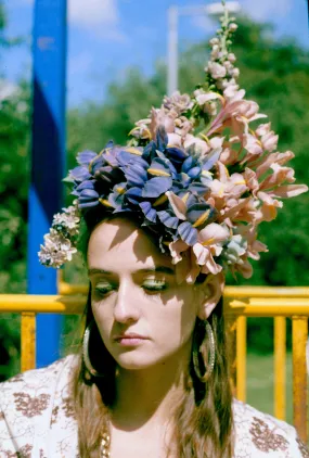 Vintage Flower Iris Headdress