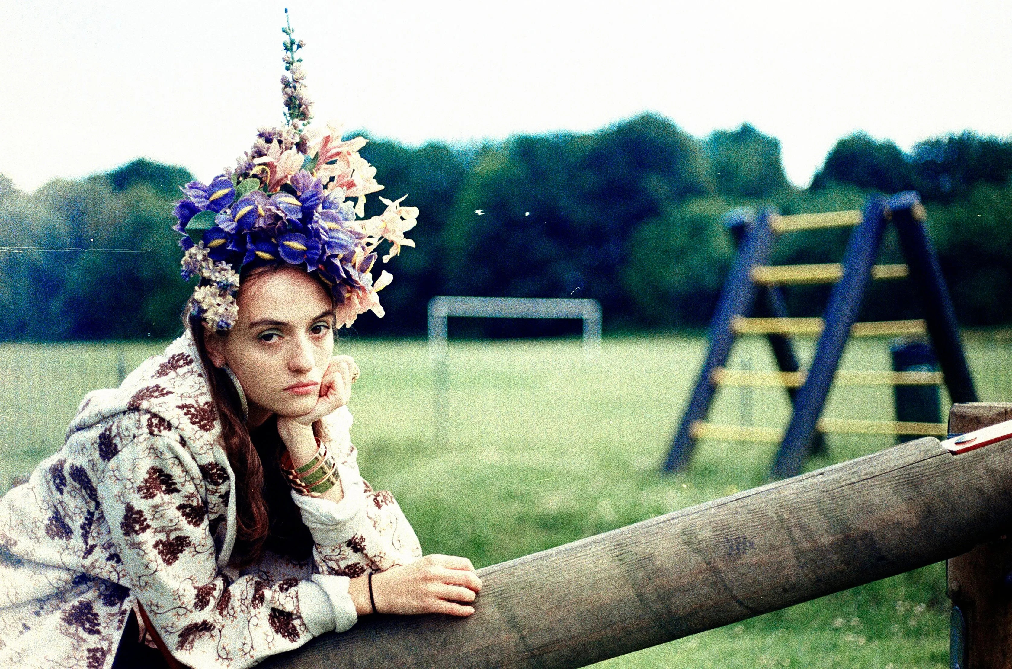 Vintage Flower Iris Headdress