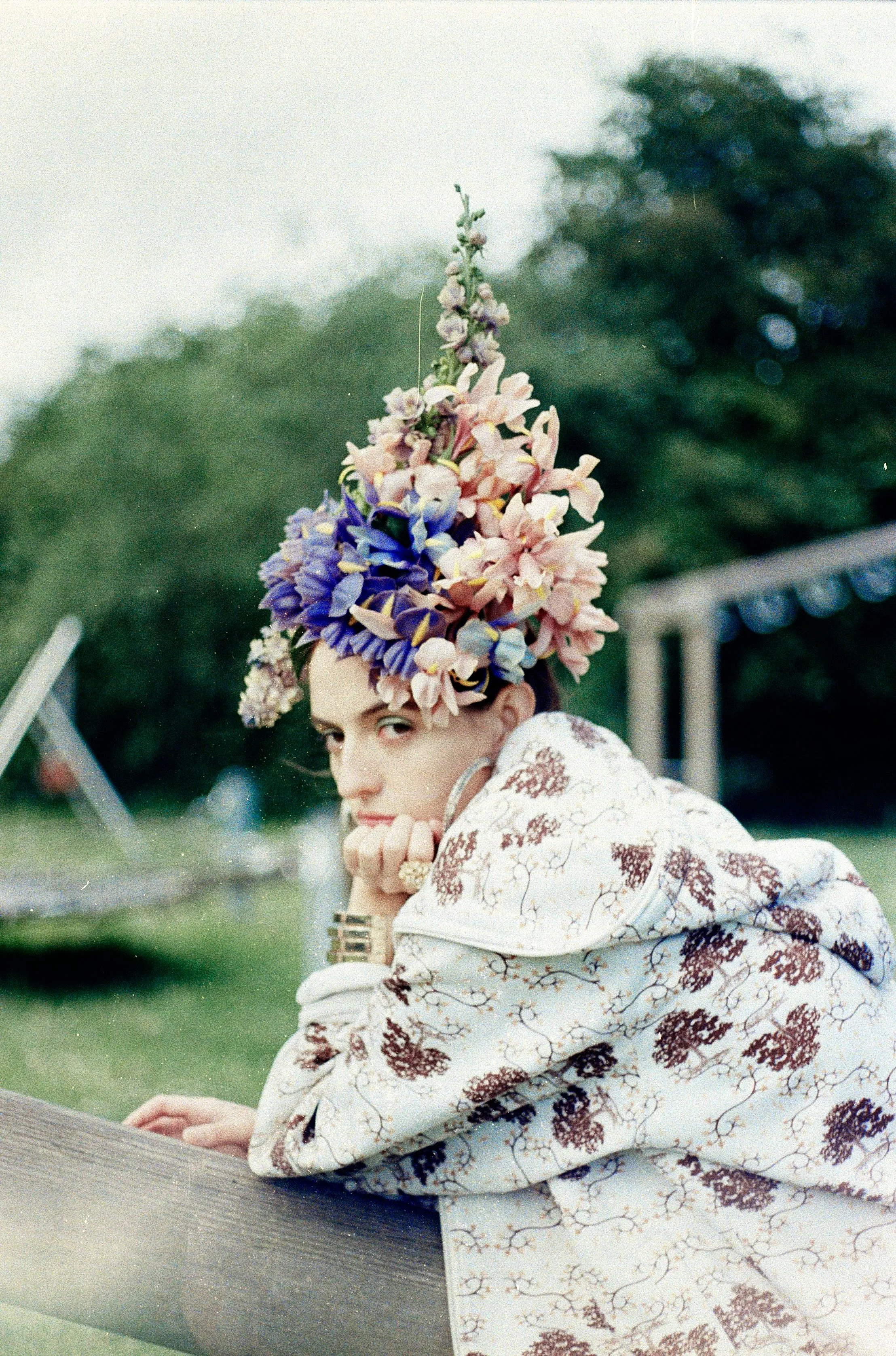 Vintage Flower Iris Headdress