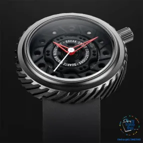 Waterproof Mens Wristwatches, Rubber Strap, 43mm/1.69' Watch face finished in Black or Silver