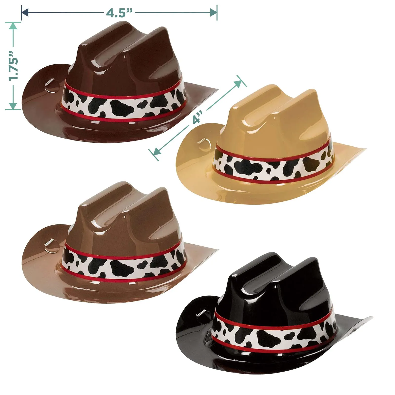 Western Party Favors - Goody Bags, Sheriff Badges, Mini Cowboy Hats, and Western Mustaches for 8 Guests