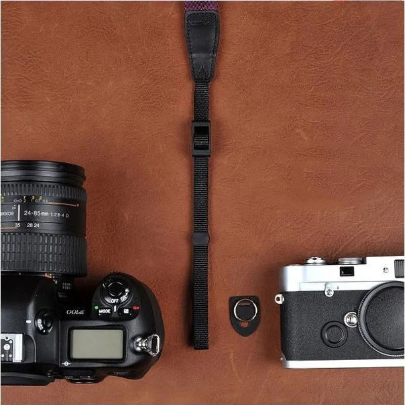 White DSLR Embroidered Style Strap Leather Camera Strap 8479