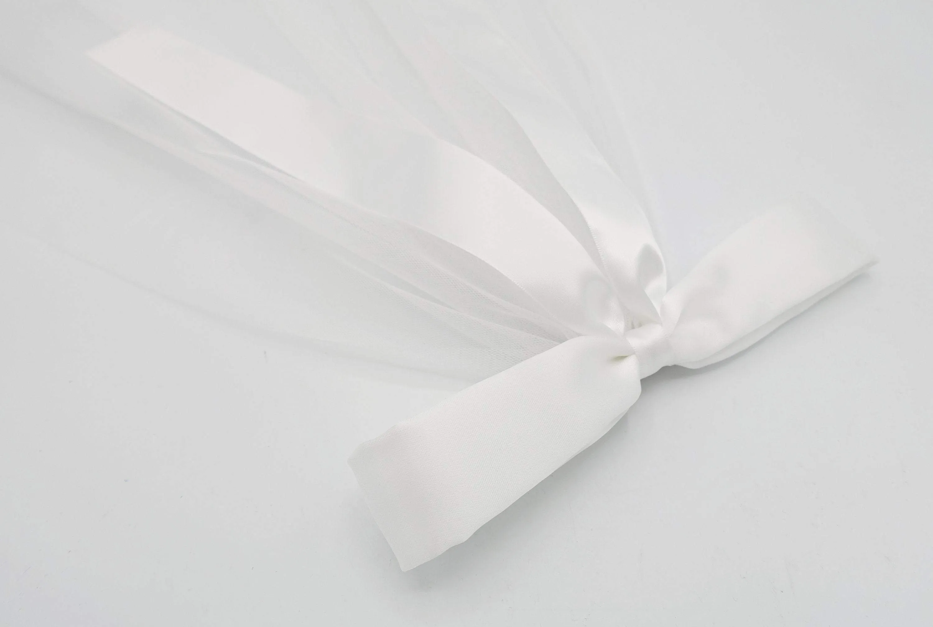 white hair bow wedding event satin tulle hair accessory  for women