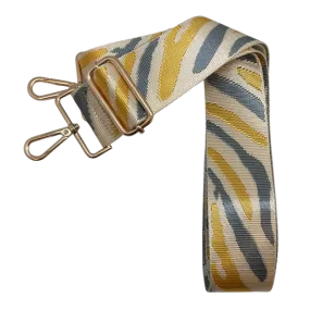 Wild Cat Yellow & Gray Bag Strap Gold Hardware